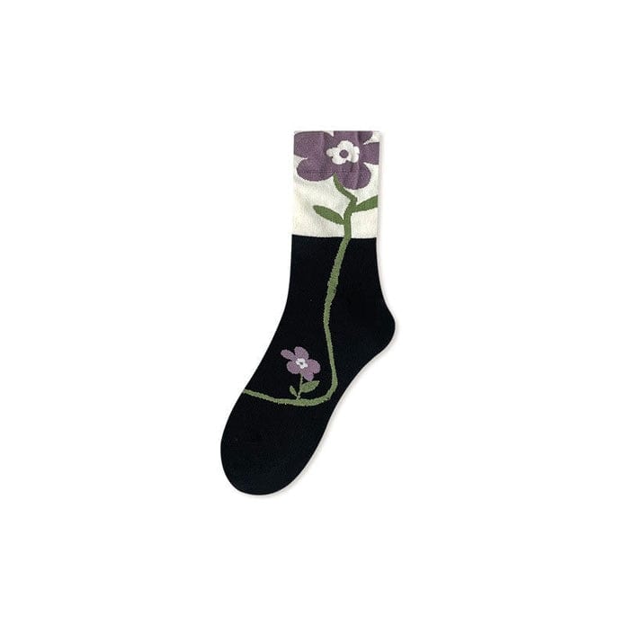 Witty Socks Socks Floral Delight Black Floral Delight