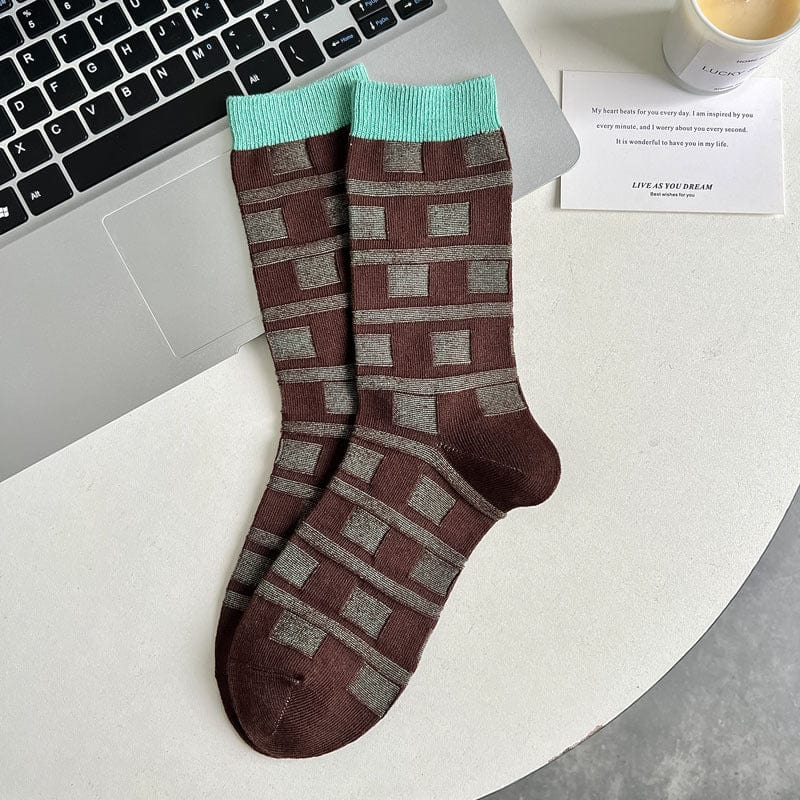 Witty Socks Socks Retro Plaid Retro Mint Plaid