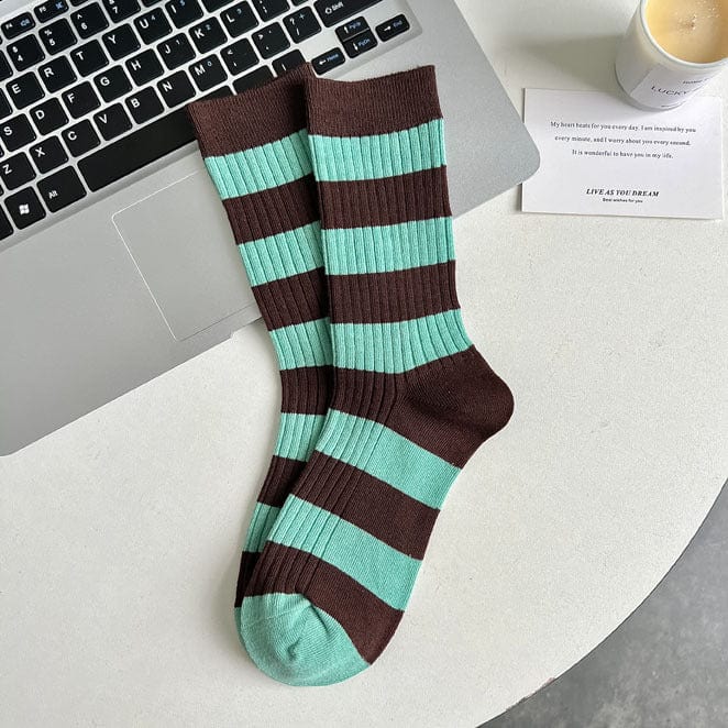 Witty Socks Socks Retro Stripes Retro Mint Stripes