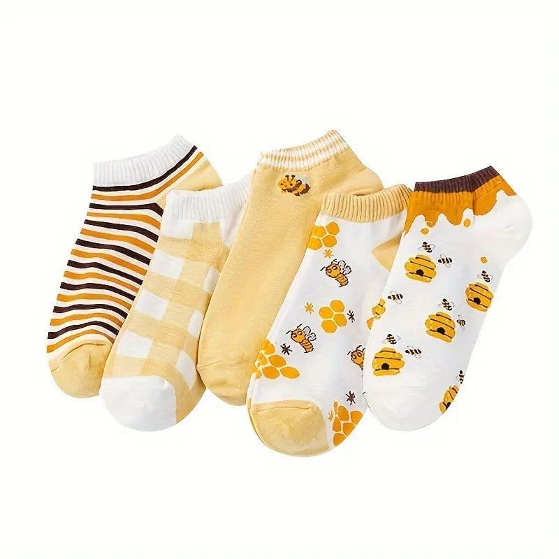 Witty Socks Socks Yellow Bees Set of 5