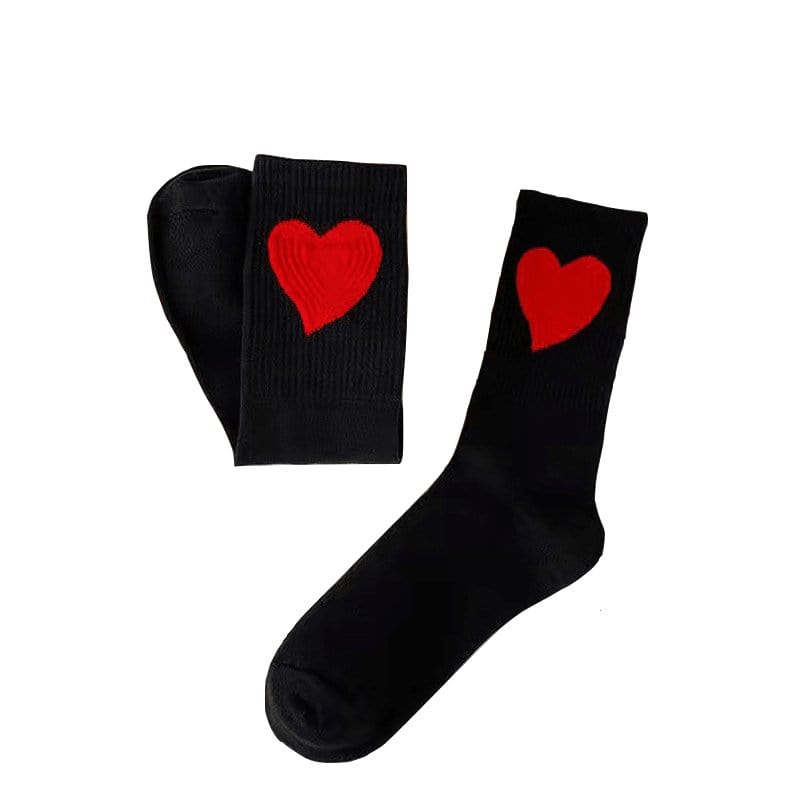 Witty Socks Socks Black Love Letter Black