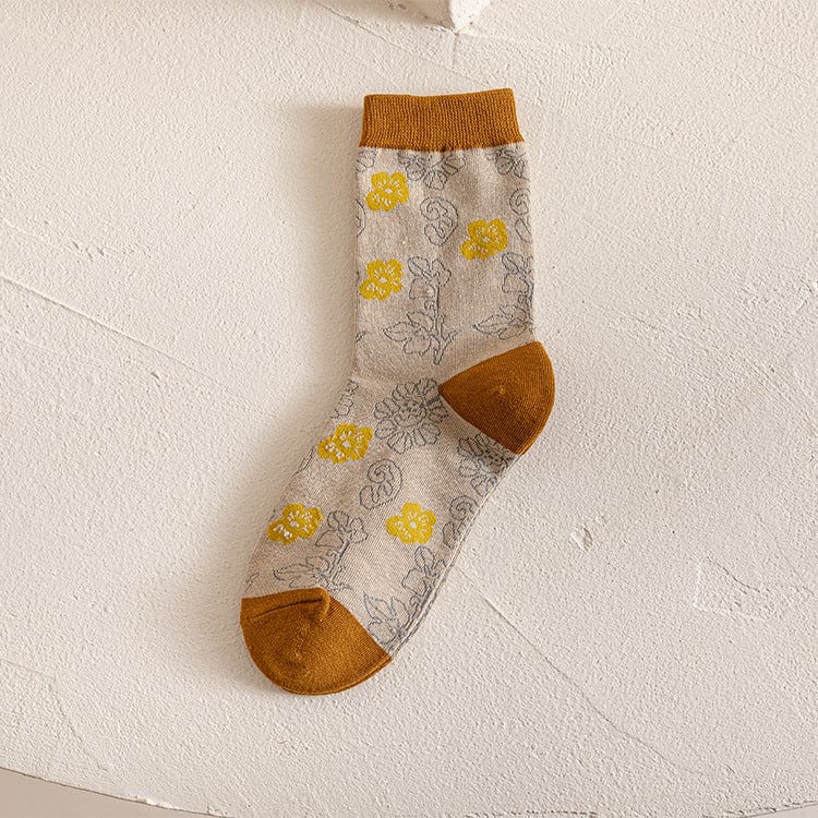 Witty Socks Socks Yellow Flowers Yellow Flower